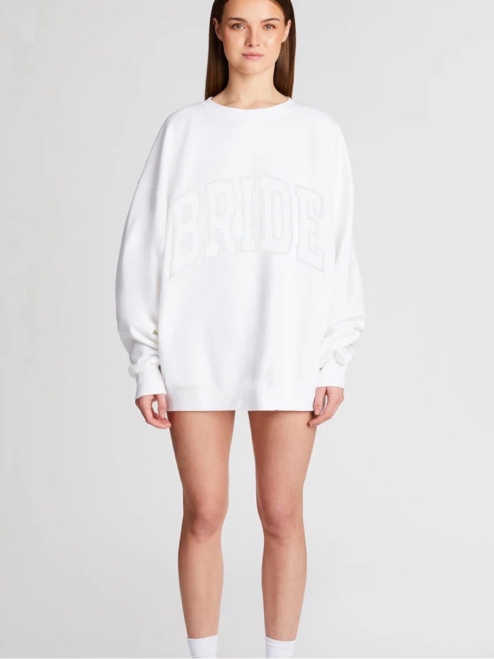 The Bar White 'Bride' Oversized Crewneck Sweatshirt